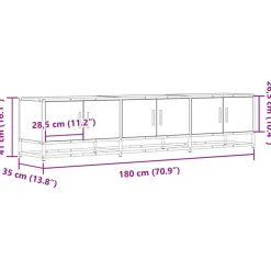 VIDAXL - Meuble tv chêne fumé 180x35x41 cm bois d'ingénierie