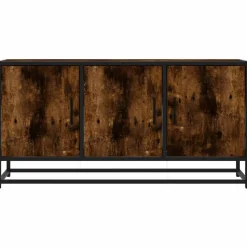 VIDAXL - Meuble tv chêne fumé 100x35x50 cm bois d'ingénierie et métal