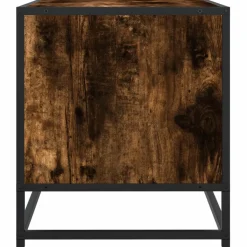 VIDAXL - Meuble tv chêne fumé 91x40x46 cm bois d'ingénierie et métal