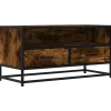 VIDAXL - Meuble tv chêne fumé 80x34,5x40 cm bois d'ingénierie et métal