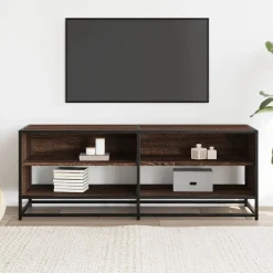 VIDAXL - Meuble tv chêne marron 120,5x40x46cm bois d'ingénierie et métal