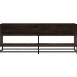 VIDAXL - Meuble tv chêne marron 120,5x40x46cm bois d'ingénierie et métal