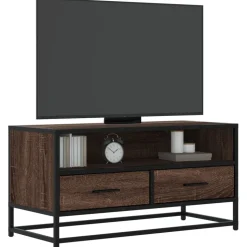 VIDAXL - Meuble tv chêne marron 80x34,5x40 cm bois d'ingénierie et métal