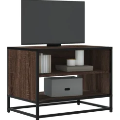 VIDAXL - Meuble tv chêne marron 61x40x46 cm bois d'ingénierie et métal