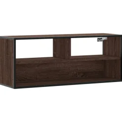 VIDAXL - Meuble tv chêne marron 100x31x39,5cm bois d'ingénierie et métal