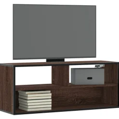 VIDAXL - Meuble tv chêne marron 100x31x39,5cm bois d'ingénierie et métal