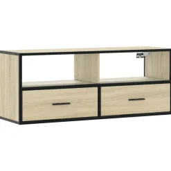 VIDAXL - Meuble tv chêne sonoma 100x31x39,5cm bois d'ingénierie et métal