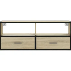 VIDAXL - Meuble tv chêne sonoma 100x31x39,5cm bois d'ingénierie et métal