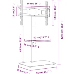 VIDAXL - Meuble tv d'angle 2 niveaux pour 32-65 pouces noir