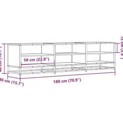 VIDAXL - Meuble tv noir 180x40x46 cm bois d'ingénierie
