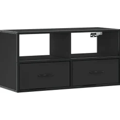 VIDAXL - Meuble tv noir 80x31x39,5 cm bois d'ingénierie et métal
