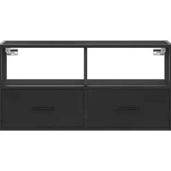 VIDAXL - Meuble tv noir 80x31x39,5 cm bois d'ingénierie et métal