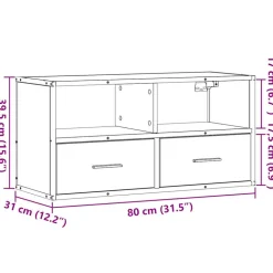 VIDAXL - Meuble tv noir 80x31x39,5 cm bois d'ingénierie et métal