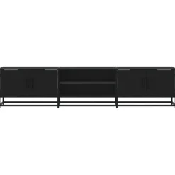 VIDAXL - Meuble tv noir 180x35x41 cm bois d'ingénierie