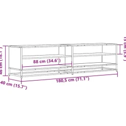 VIDAXL - Meuble tv noir 180,5x40x46 cm bois d'ingénierie