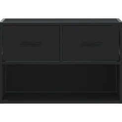 VIDAXL - Meuble tv noir 60x31x39,5 cm bois d'ingénierie et métal