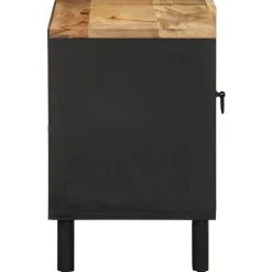 VIDAXL - Meuble tv noir 80x33,5x46 cm bois massif manguier brut