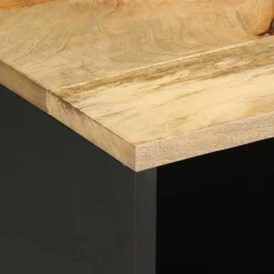 VIDAXL - Meuble tv noir 80x33,5x46 cm bois massif manguier brut