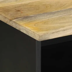 VIDAXL - Meuble tv noir 100x33,5x46 cm bois massif manguier brut