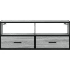 VIDAXL - Meuble tv sonoma gris 100x31x39,5 cm bois d'ingénierie et métal