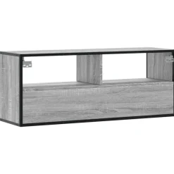 VIDAXL - Meuble tv sonoma gris 100x31x39,5 cm bois d'ingénierie et métal