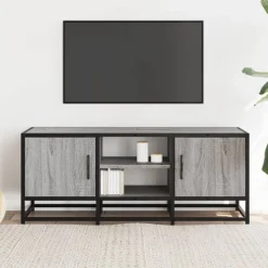 VIDAXL - Meuble tv sonoma gris 100x35x41 cm bois d'ingénierie et métal