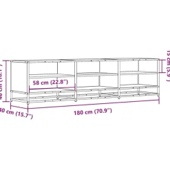 VIDAXL - Meuble tv sonoma gris 180x40x46 cm bois d'ingénierie