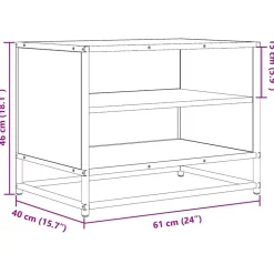 VIDAXL - Meuble tv sonoma gris 61x40x46 cm bois d'ingénierie et métal