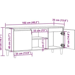 VIDAXL - Meuble tv vieux bois 102x35x50 cm bois d'ingénierie