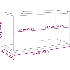 VIDAXL - Meuble tv vieux bois 60x24x32cm bois d'ingénierie