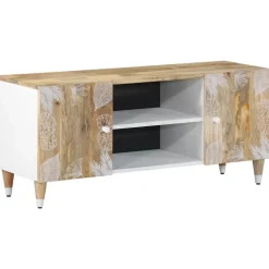 VIDAXL - Meuble tv 105x33,5x46 cm bois massif de manguier