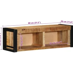 VIDAXL - Meuble tv 80x30x25 cm bois massif de manguier brut