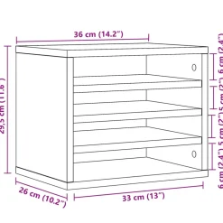 VIDAXL - Organisateur de bureau chêne sonoma 36x26x29,5 cm