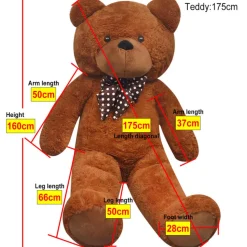 VIDAXL - Ourson en peluche xxl marron 160 cm