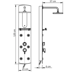 VIDAXL - Panneau de douche 25 x 43 x 120 cm argenté