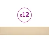 VIDAXL - Panneaux muraux 12 pcs crème 90x15 cm tissu 1,62 m²