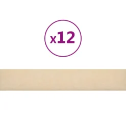 VIDAXL - Panneaux muraux 12 pcs crème 90x15 cm tissu 1,62 m²
