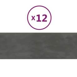 VIDAXL - Panneaux muraux 12 pcs gris foncé 90x30 cm velours 3,24 m²