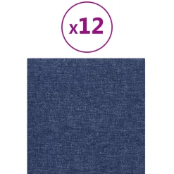 VIDAXL - Panneaux muraux 12 pcs bleu 30x30 cm tissu 1,08 m²