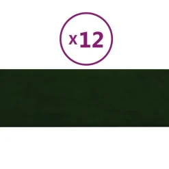 VIDAXL - Panneaux muraux 12 pcs vert foncé 90x30 cm velours 3,24 m²