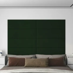 VIDAXL - Panneaux muraux 12 pcs vert foncé 90x30 cm velours 3,24 m²