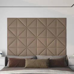 VIDAXL - Panneaux muraux 12 pcs cappuccino 30x30 cm similicuir 0,54 m²