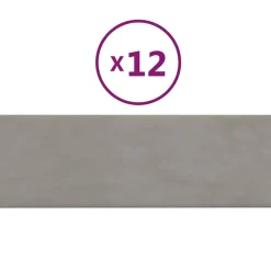 VIDAXL - Panneaux muraux 12 pcs gris clair 90x30 cm velours 3,24 m²