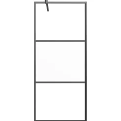 VIDAXL - Paroi de douche 90x195 cm verre esg demi-dépoli noir