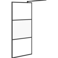 VIDAXL - Paroi de douche 90x195 cm verre esg demi-dépoli noir