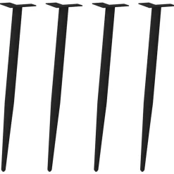 VIDAXL - Pieds de table console coniques 4 pièces noir 72-73 cm acier