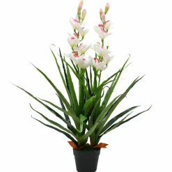 VIDAXL - Plante artificielle orchidée cymbidium avec pot 100 cm vert