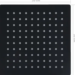 VIDAXL - Pomme de douche pluie acier inoxydable 20x20 cm carrée noir