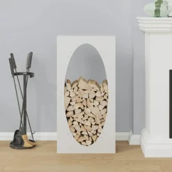 VIDAXL - Portant de bois chauffage blanc 50x23x100 cm
