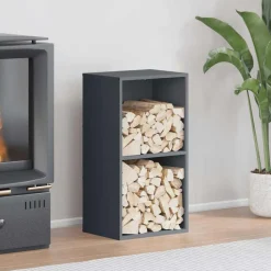 VIDAXL - Portant de bois chauffage anthracite 40x30x75 cm